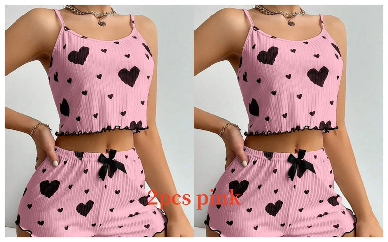 Set of women’s pajamas love print