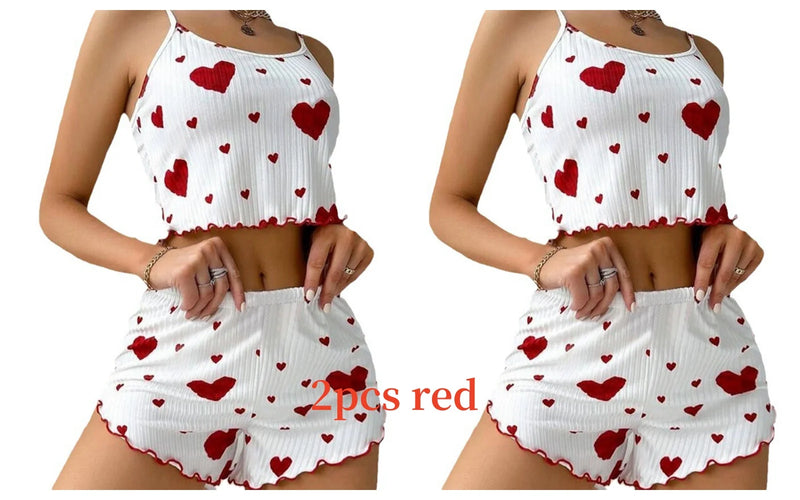 Set of women’s pajamas love print