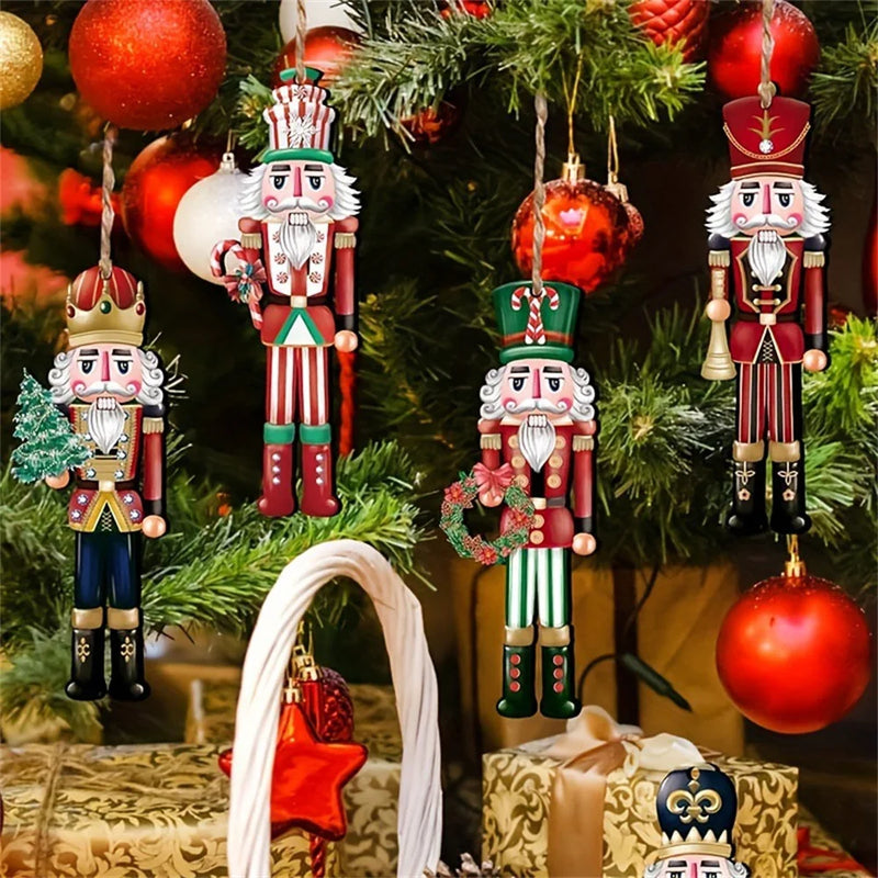 12 pieces wooden pendant soldier nutcracker for Christmas tree