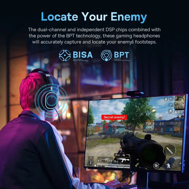 Wireless gaming headset with microphone, Bluetooth 5.3,RGB