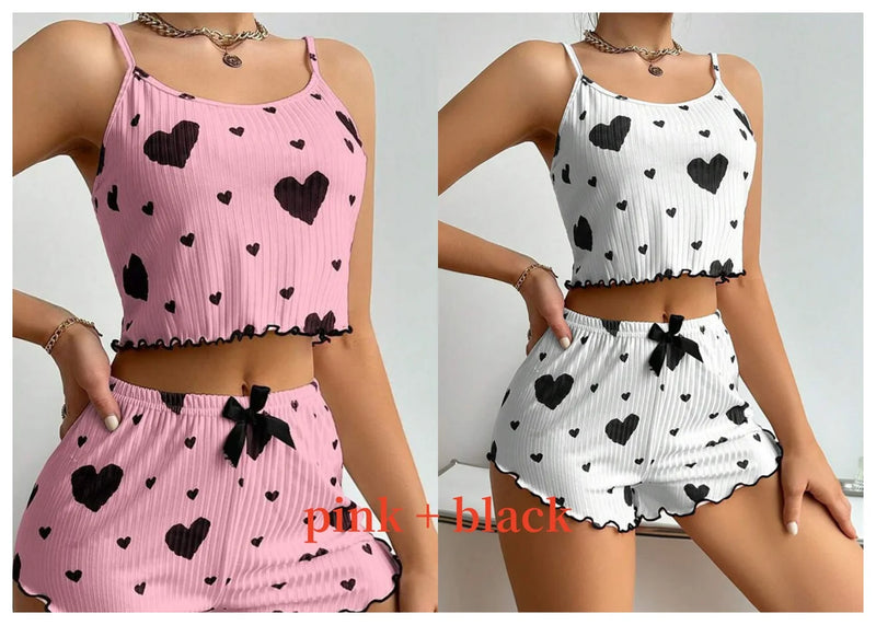 Set of women’s pajamas love print