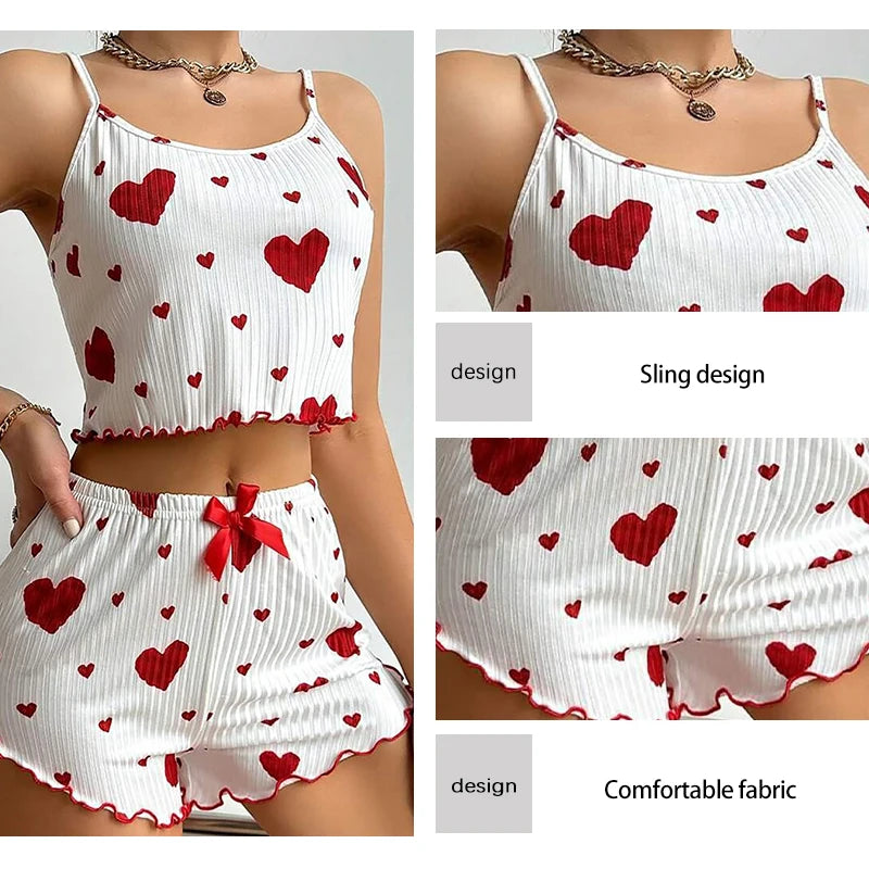 Set of women’s pajamas love print