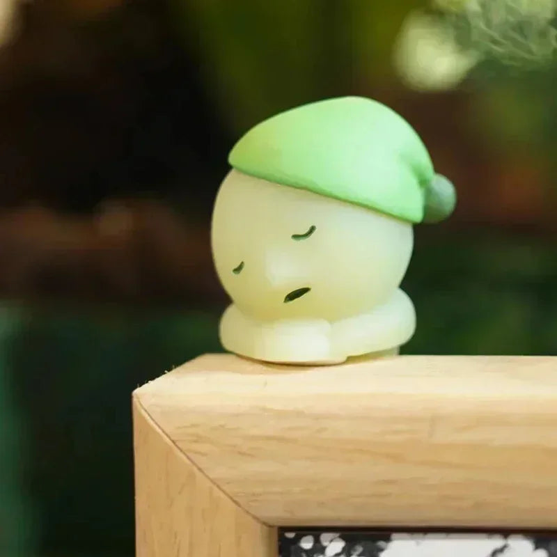 New Hot Sonny Angel Smiski Work Serie Mystery Cute Noctilucent Green Doll Action Figures Cartoon Desktop Blind Box Xmas Gift Toy