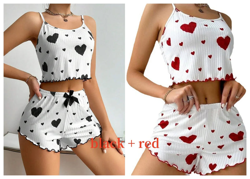 Set of women’s pajamas love print