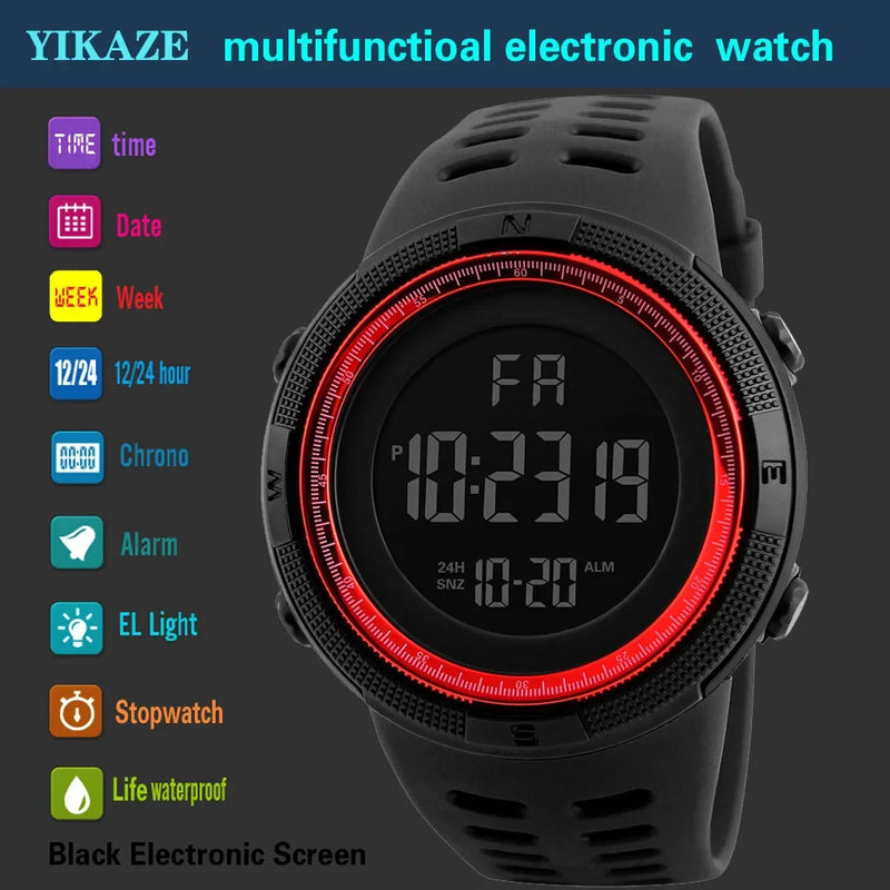 Waterproof multifunctional military sports wristwatch