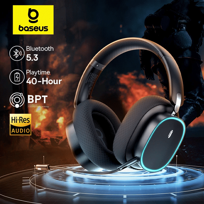 Wireless gaming headset with microphone, Bluetooth 5.3,RGB
