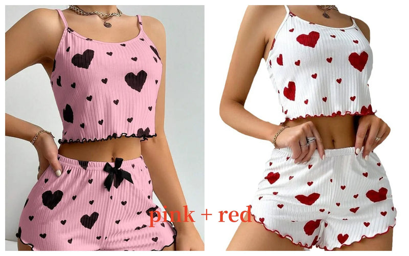 Set of women’s pajamas love print