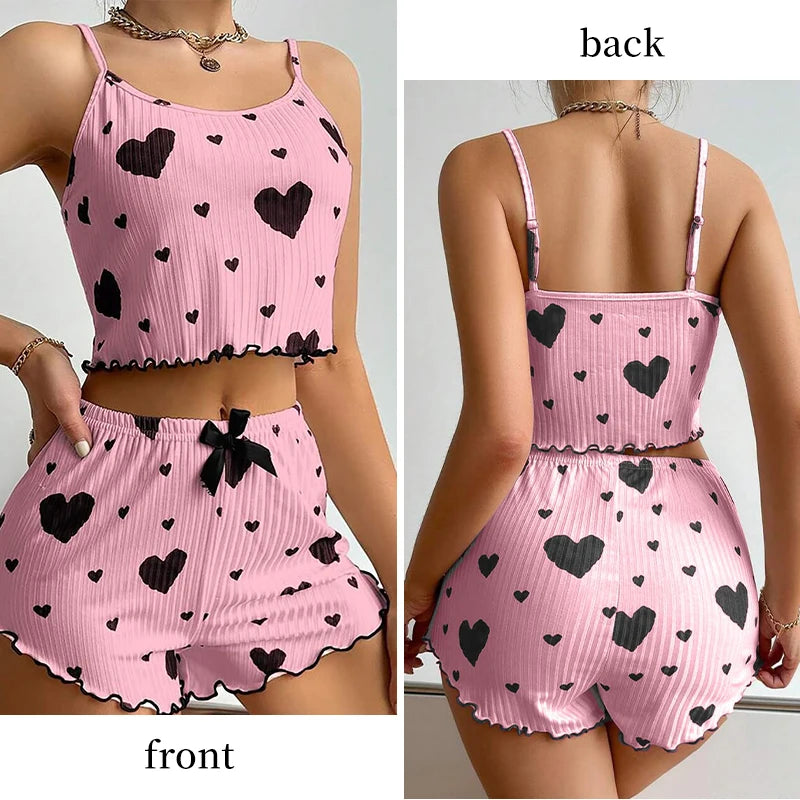Set of women’s pajamas love print