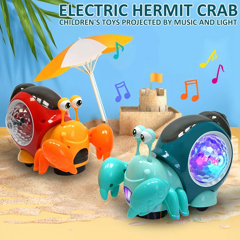 Baby crab toys crawling with music, lit dance