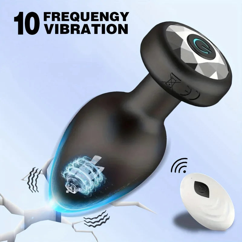 10 frequency vibrating penis plug, with remote control
