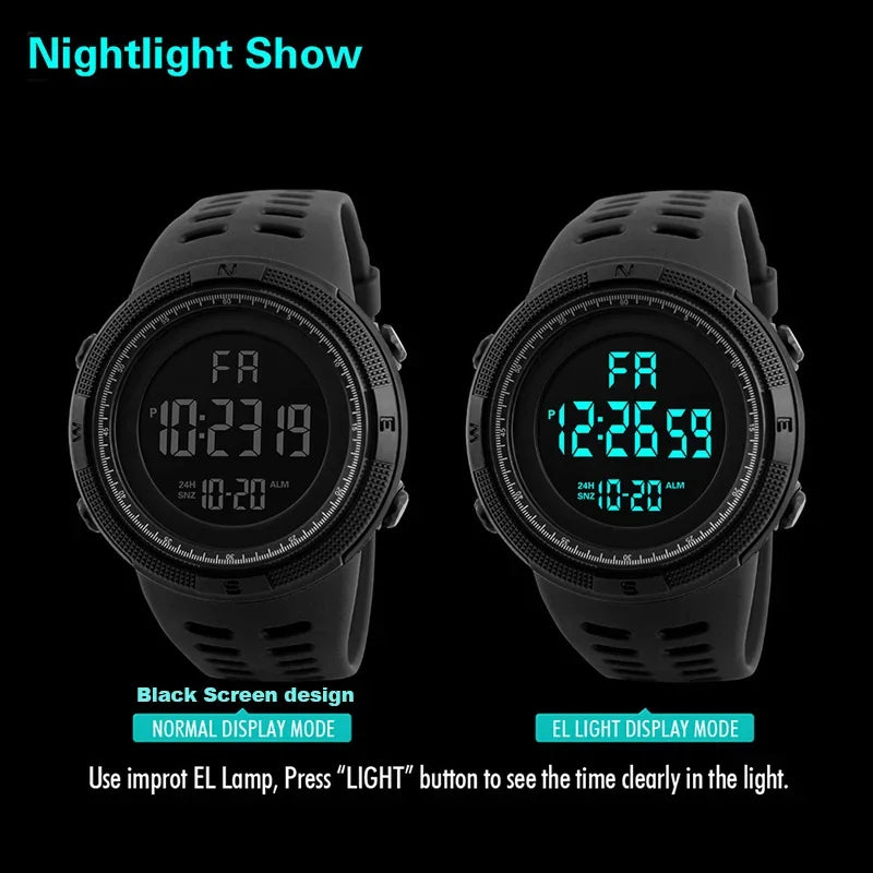Waterproof multifunctional military sports wristwatch