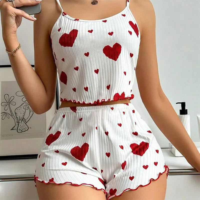 Set of women’s pajamas love print