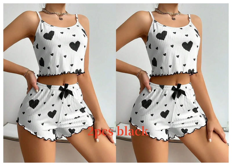 Set of women’s pajamas love print