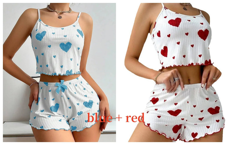Set of women’s pajamas love print